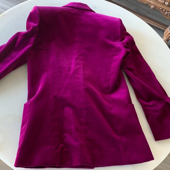 Zadig & Voltaire Visko Magenta Velvet Blazer - Picture 4 of 9